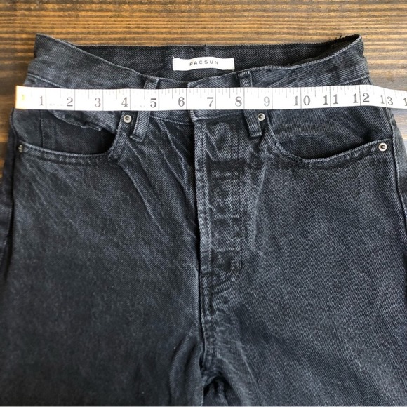 PACSUN Dad Jeans Women’s Size 23 Button Fly Black Acid Wash High Rise Boyfriend - Picture 8 of 12